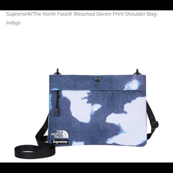 Supreme Other - NEW Supreme x The North Face Bleached Denim Shoulder Bag in Indigo.
